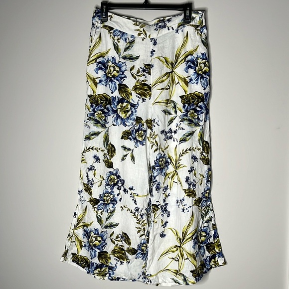 JOIE Women’s Floral Linen Wide Leg Pull On Pants Size L - Picture 1 of 7